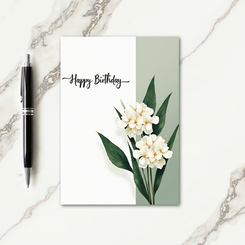 Elegant Sage Bloom Card