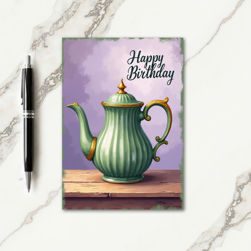 Elegant Sage Pot Birthday Card
