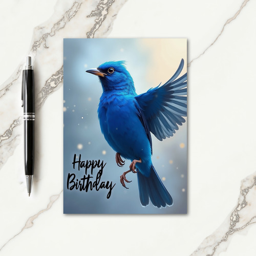 Elegant Sapphire Bird Card