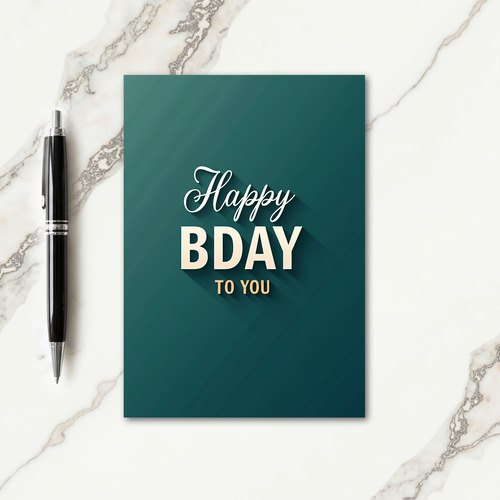 Elegant Script Birthday Wish Card
