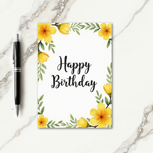 Elegant Script Bloom Card