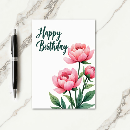 Elegant Script Blossom Card