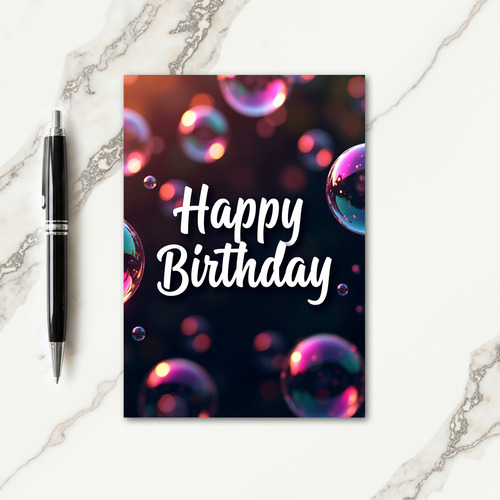 Elegant Script Dark Birthday Card