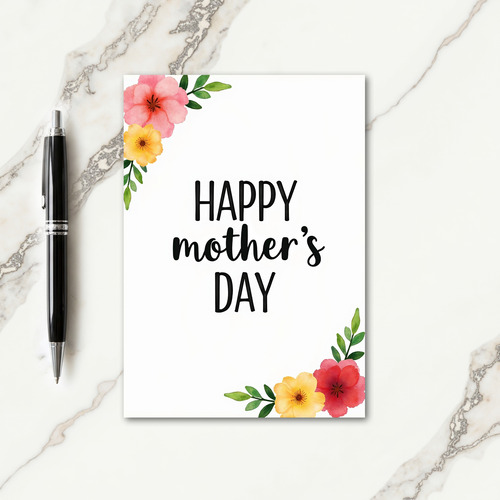 Elegant Script Happy Mothers Day Card