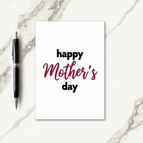 Elegant Script Mothers Day Card