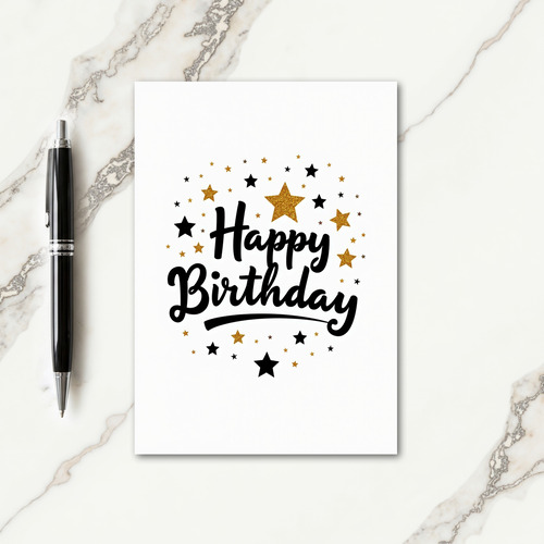 Elegant Script Star Card