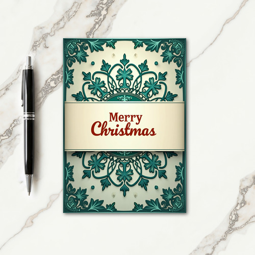 Elegant Scrollwork Christmas Card