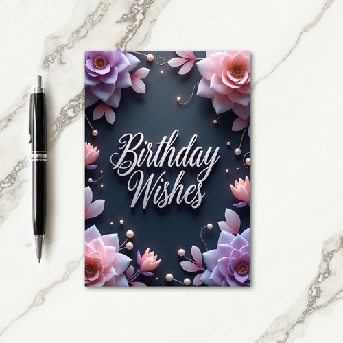 Elegant Silver Birthday Card