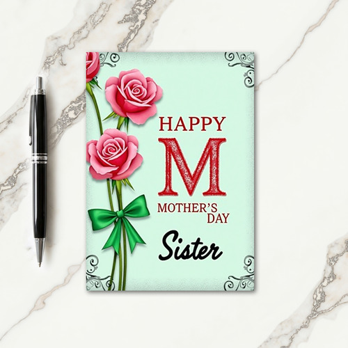 Elegant Sister Day Mother Card