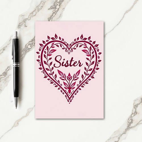 Elegant Sister Heart Card