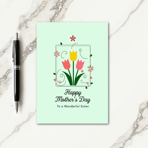 Elegant Sisters Day Wishes Card