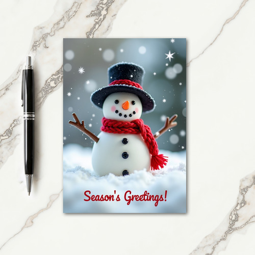 Elegant Snowman Christmas Card