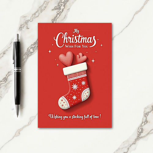 Elegant Stocking Christmas Card