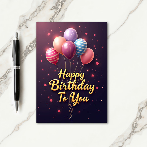 Elegant Stripe Birthday Card