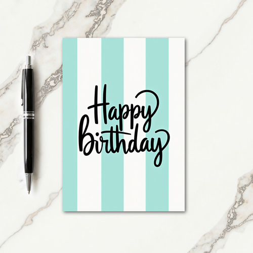 Elegant Striped Birthday Card