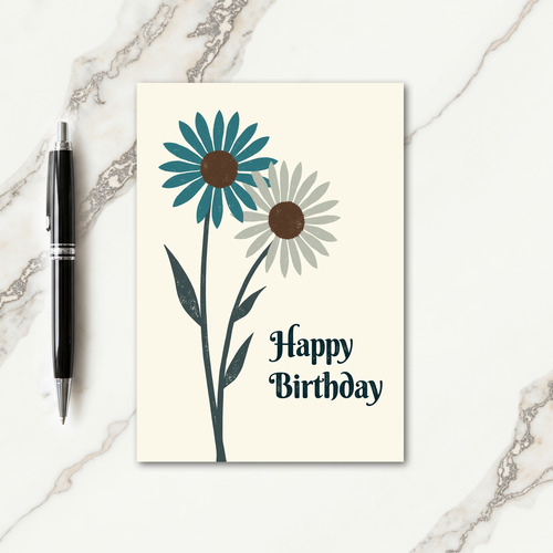 Elegant Stylized Floral Birthday Card