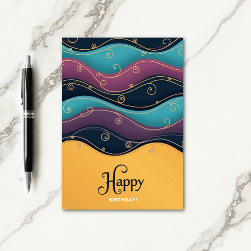Elegant Swirl Birthday Card