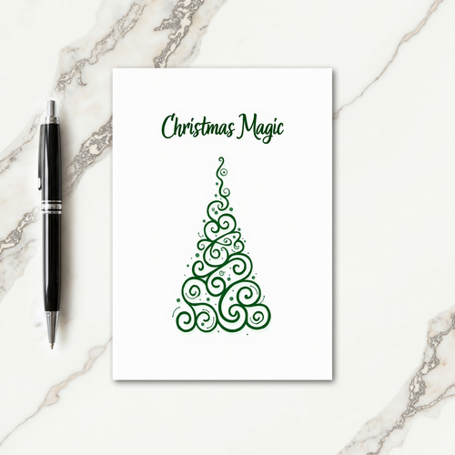 Elegant Swirl Tree Christmas Card