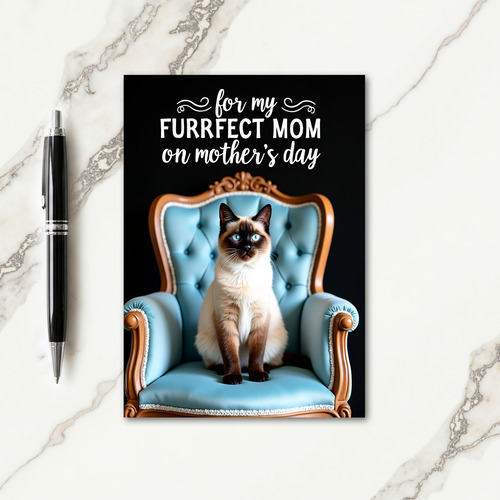 Elegant Swirls Pattern Cat Card