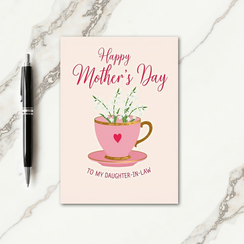 Elegant Teacup Blossom Art Card