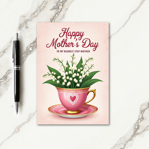 Elegant Teacup Mothers Card