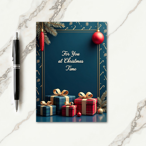 Elegant Teal Christmas Card thumbnail