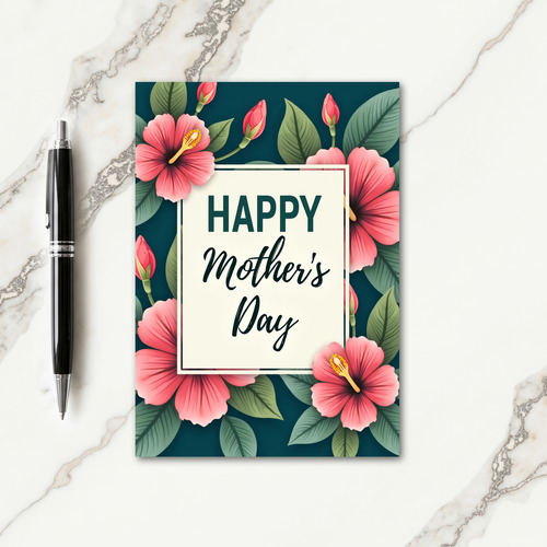 Elegant Teal Mothers Day Card