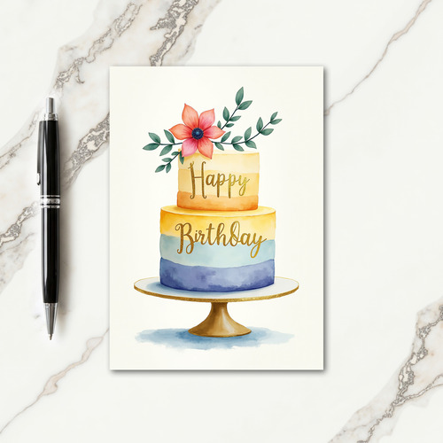 Elegant Tiered Cake Birthday Card