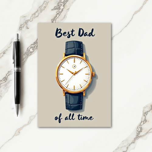 Elegant Timepiece Best Dad Card