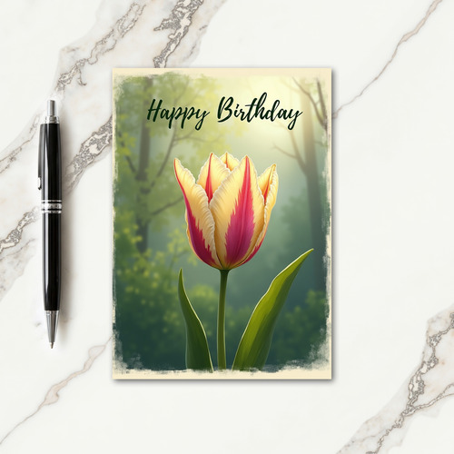 Elegant Tulip Birthday Card