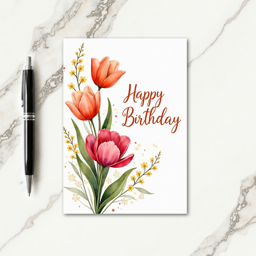 Elegant Tulip Blossom Card