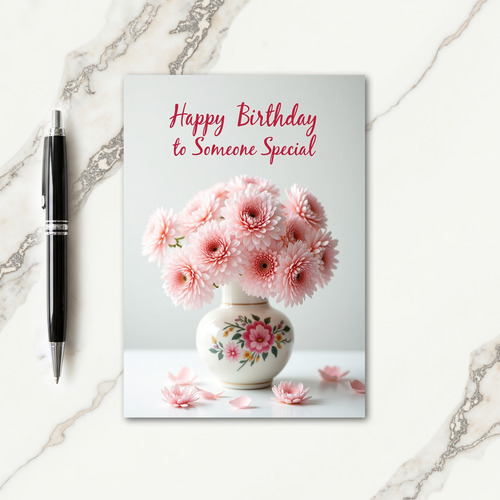 Elegant Vase Birthday Card