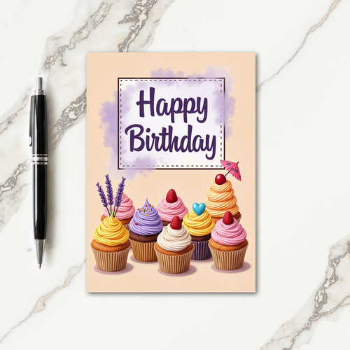 Elegant Violet Birthday Card