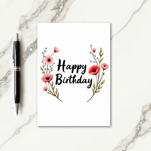 Elegant Watercolor Birthday Card