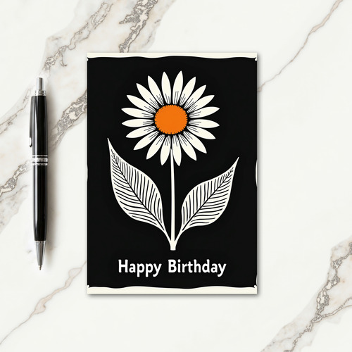 Elegant White Birthday Card