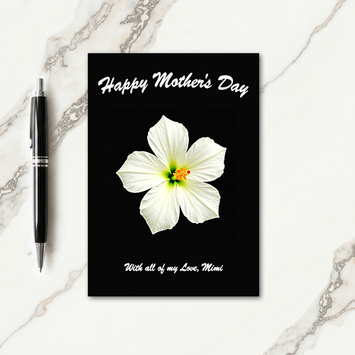 Elegant White Bloom Mother Card