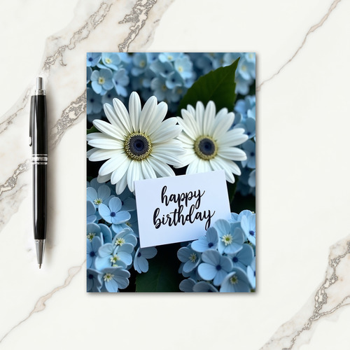 Elegant White Blossom Birthday Card