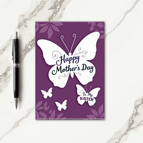 Elegant White Butterfly Love Card