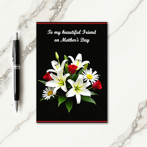 Elegant White Flower Friend Card