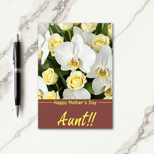 Elegant White Flower Mother Card