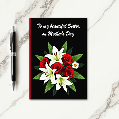 Elegant White Script Mother Card