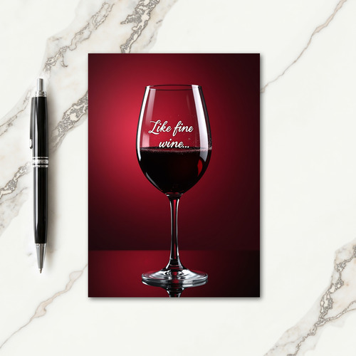 Elegant Wine Birthday Card