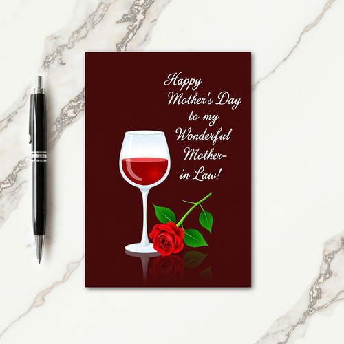 Elegant Wine Mothers Day Design Card