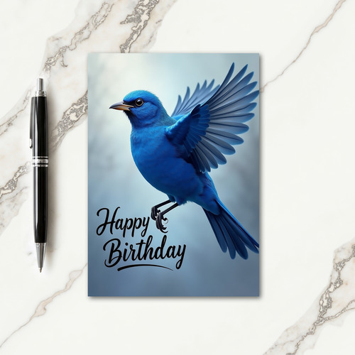 Elegant Winged Bird Birthday Card