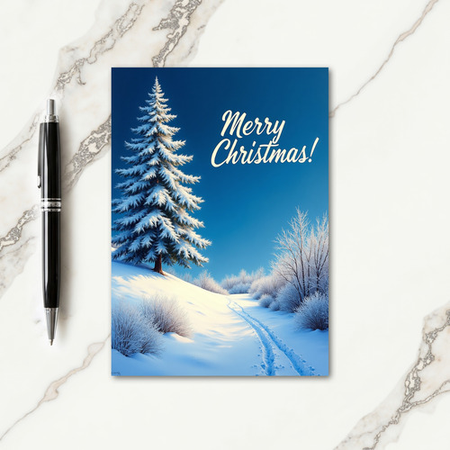 Elegant Winter Evergreen Card