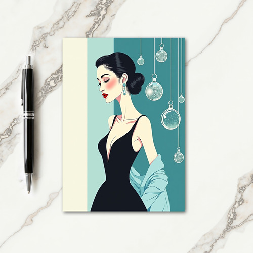 Elegant Woman Christmas Card