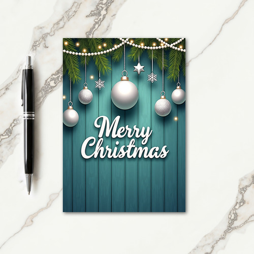 Elegant Wood Christmas Card