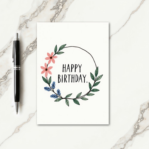 Elegant Wreath Birthday Card