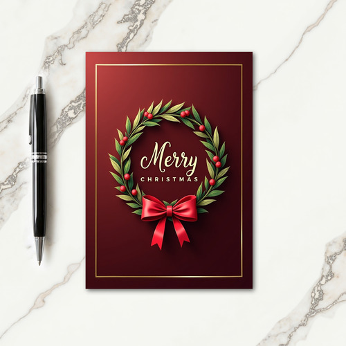 Elegant Wreath Christmas Card