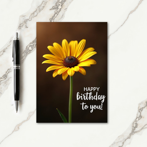 Elegant Yellow Birthday Card